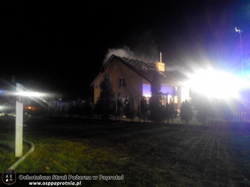 Pożar domu mieszkalnego - Kożuszki Parcela
