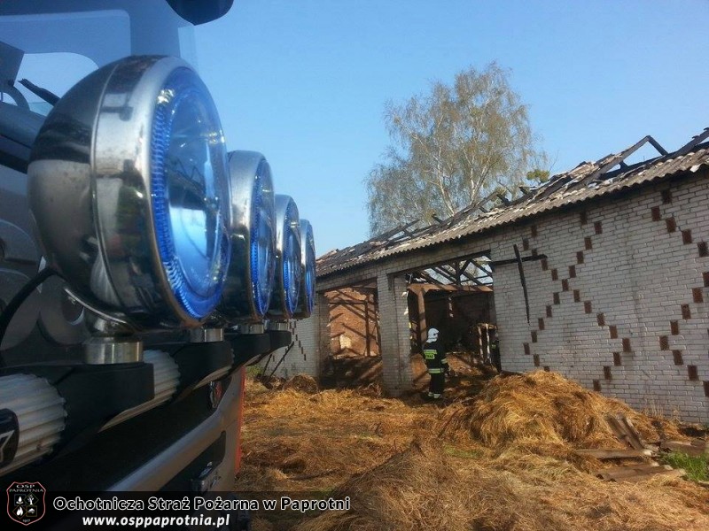 Pożar stodoły Nowe Gnatowice