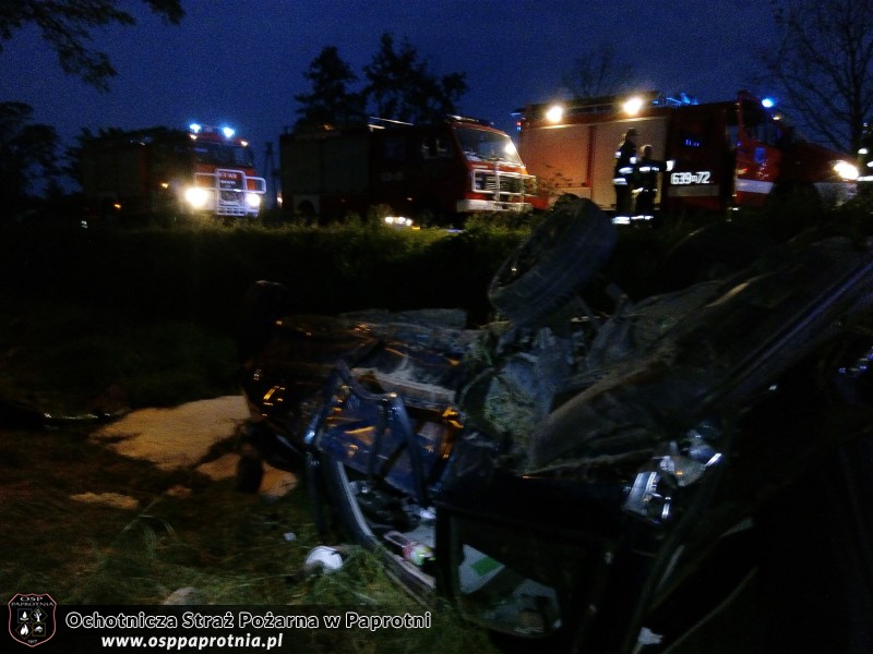 Wypadek na krajowej 92 w miejscowości Paprotnia