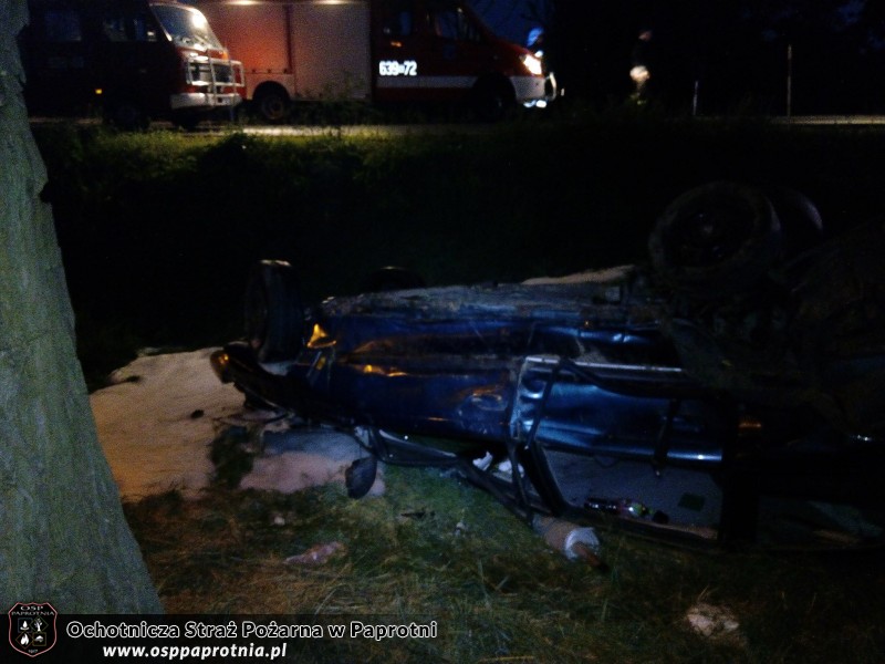 Wypadek na krajowej 92 w miejscowości Paprotnia