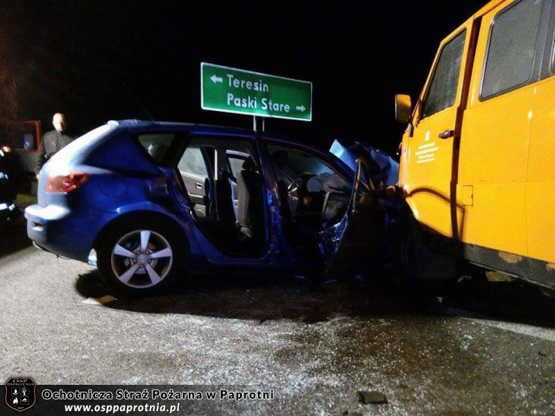 Wypadek na trasie krajowej 92 w miejscowości Topołowa 