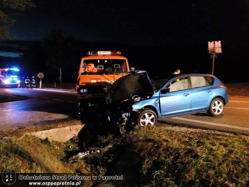 Wypadek na trasie krajowej 92 w miejscowości Topołowa 