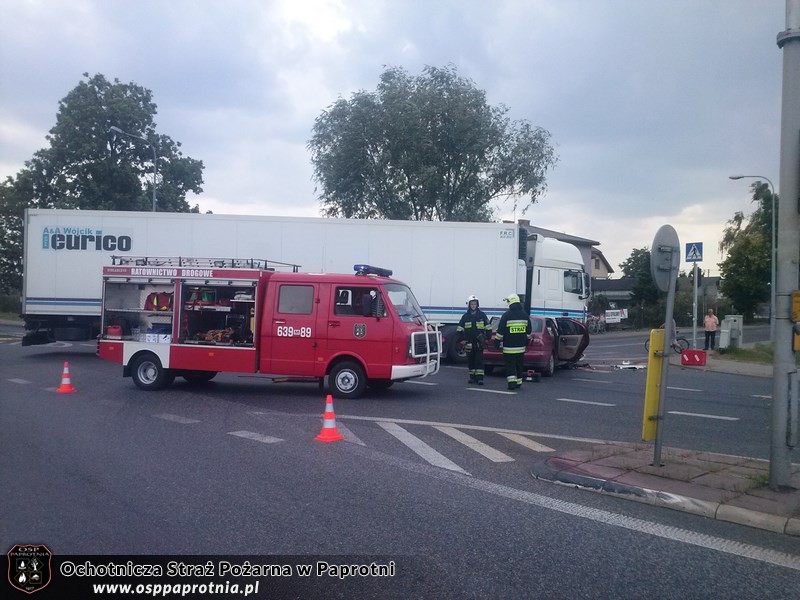 Kolizja  na skrzyżowaniu w Topołowie 