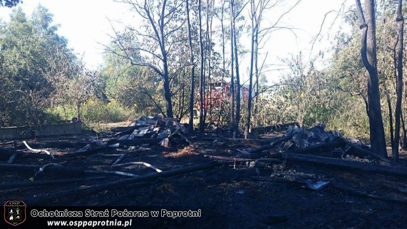 Pożar pustostanu w miejscowości Paski 