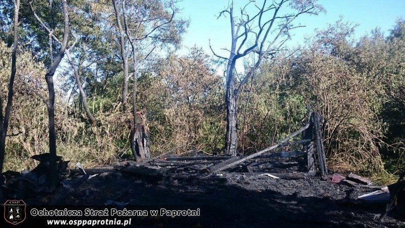 Pożar pustostanu w miejscowości Paski 