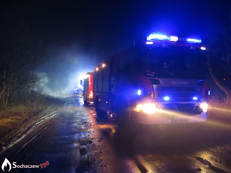 Pożar opuszczonego budynku na ulicy Osiedle Kolejowe