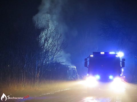 Pożar opuszczonego budynku na ulicy Osiedle Kolejowe