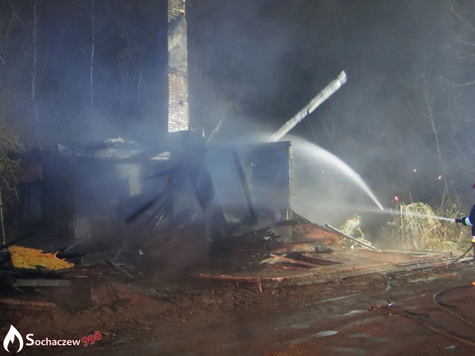 Pożar opuszczonego budynku na ulicy Osiedle Kolejowe