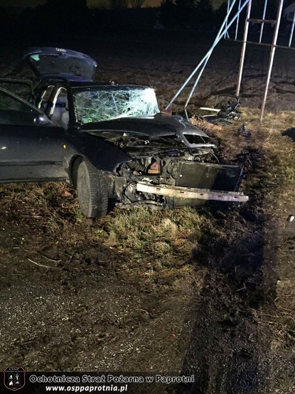 Wyoadek na trasie E 92 w miejscowości Topołowa 