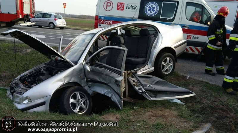 Wypadek w miejscowosci Chrzczany