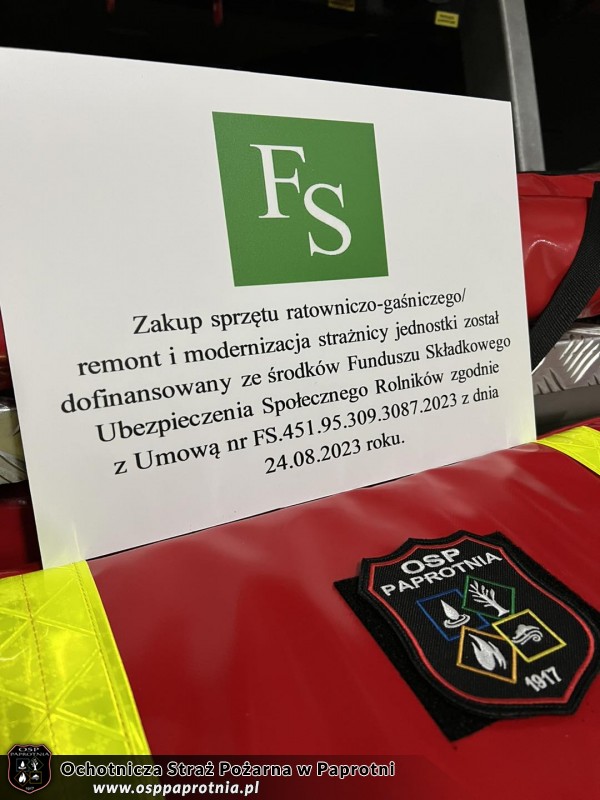 Zakup sprzętu ratowniczo-gaśniczego z FSUSR
