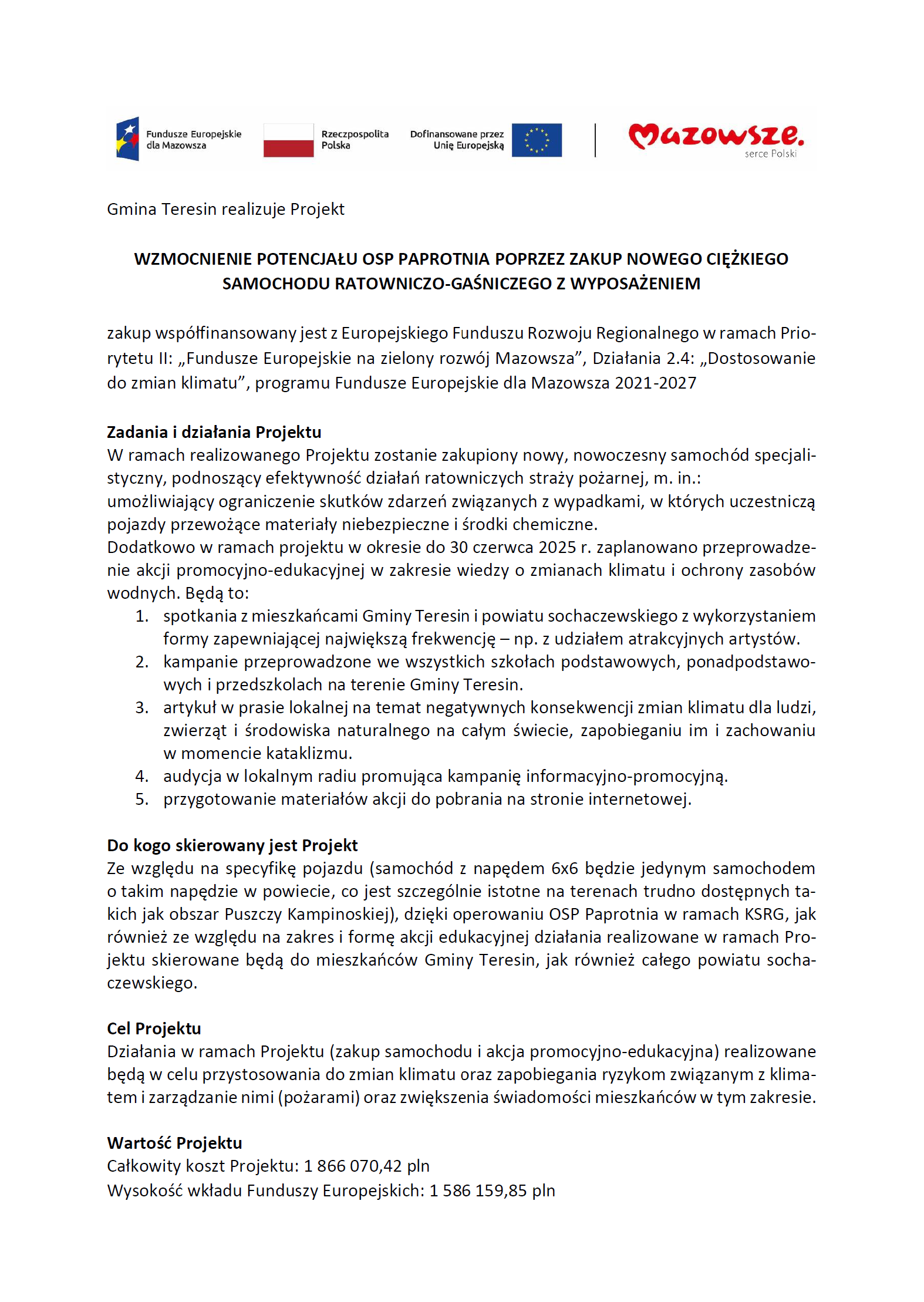 Zakup nowego ciężkiego samochodu ratowniczo-gaśniczego