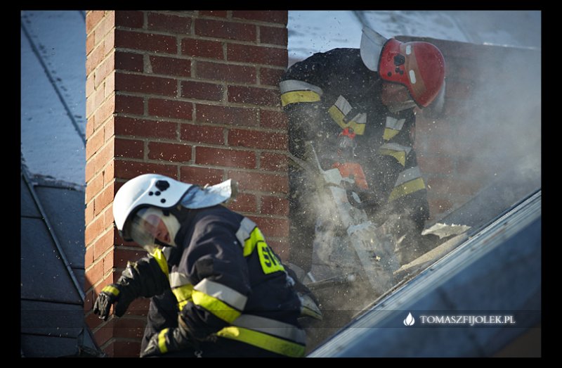 Pożar poddasza na ul. Poziomkowej