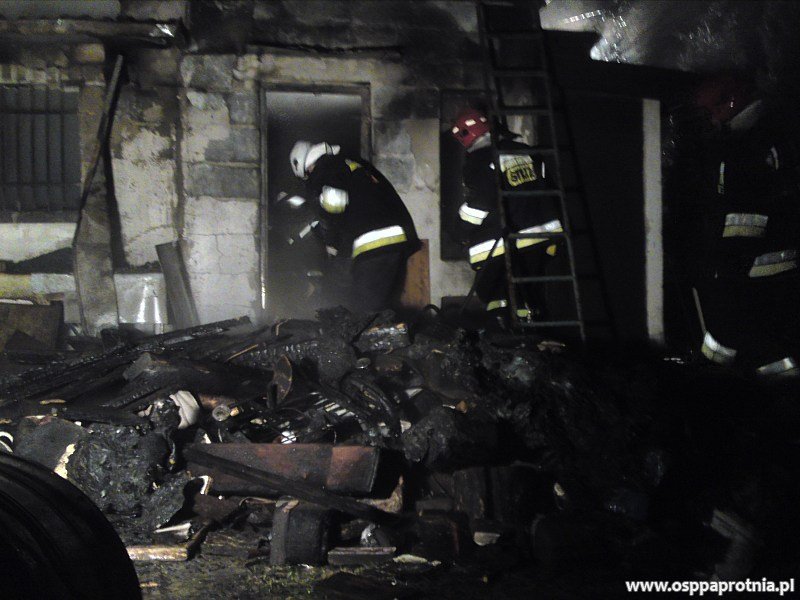 Pożar budynku gospodarczego w Ludwikowie