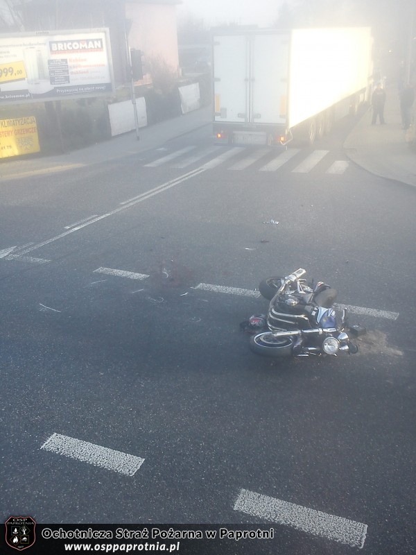 Wypadek motocyklisty