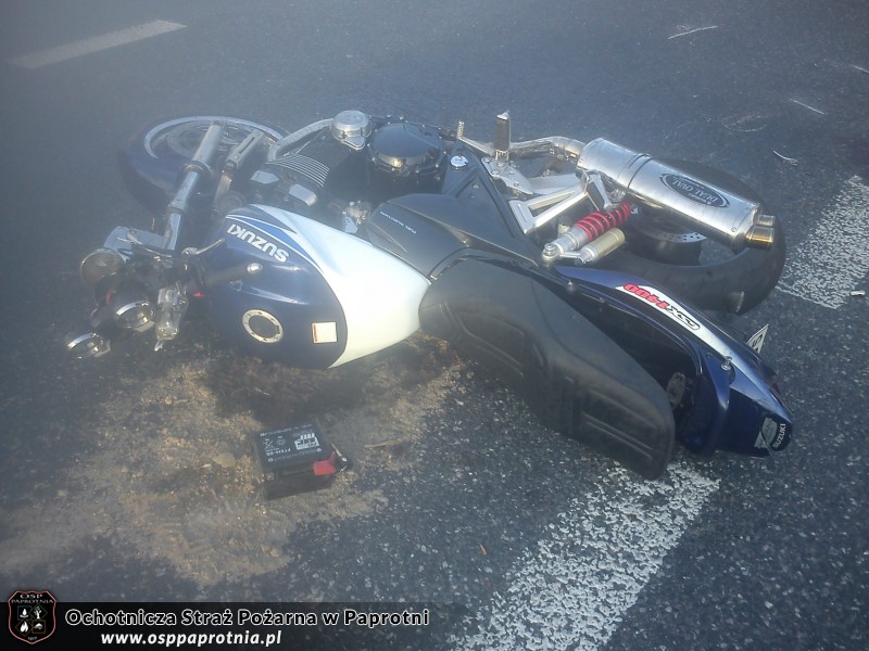 Wypadek motocyklisty