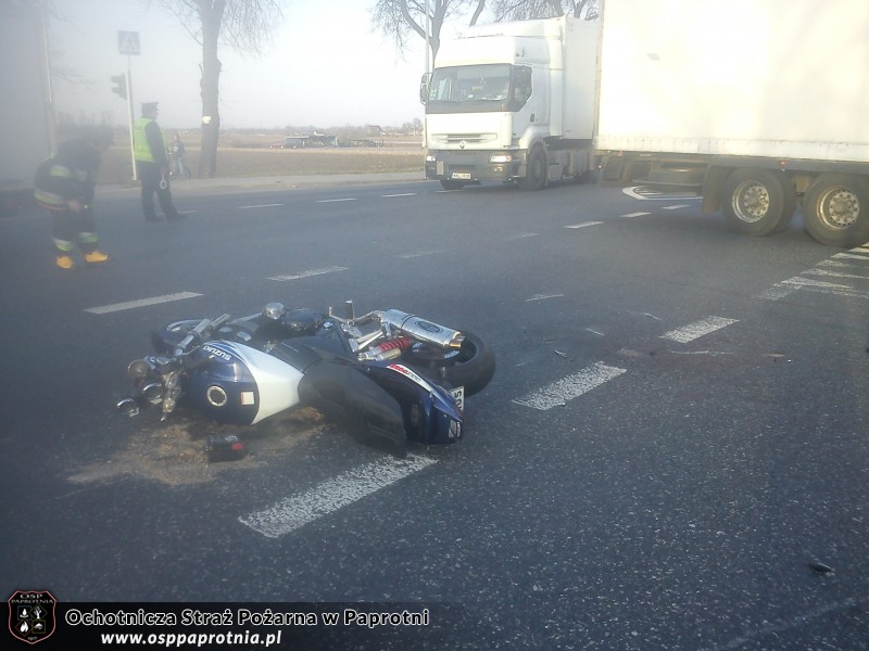 Wypadek motocyklisty