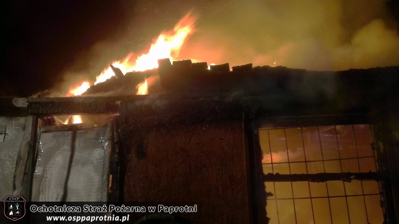 Pożar domu letniskowego