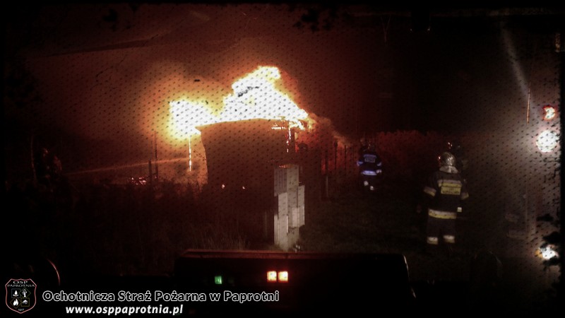 Pożar domu letniskowego