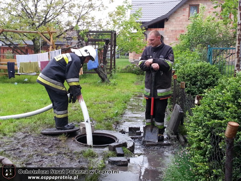 Podtopiony teren w Elżbietowie