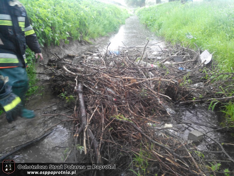 Udrożnianie rzeki w miejscowosci Serokii